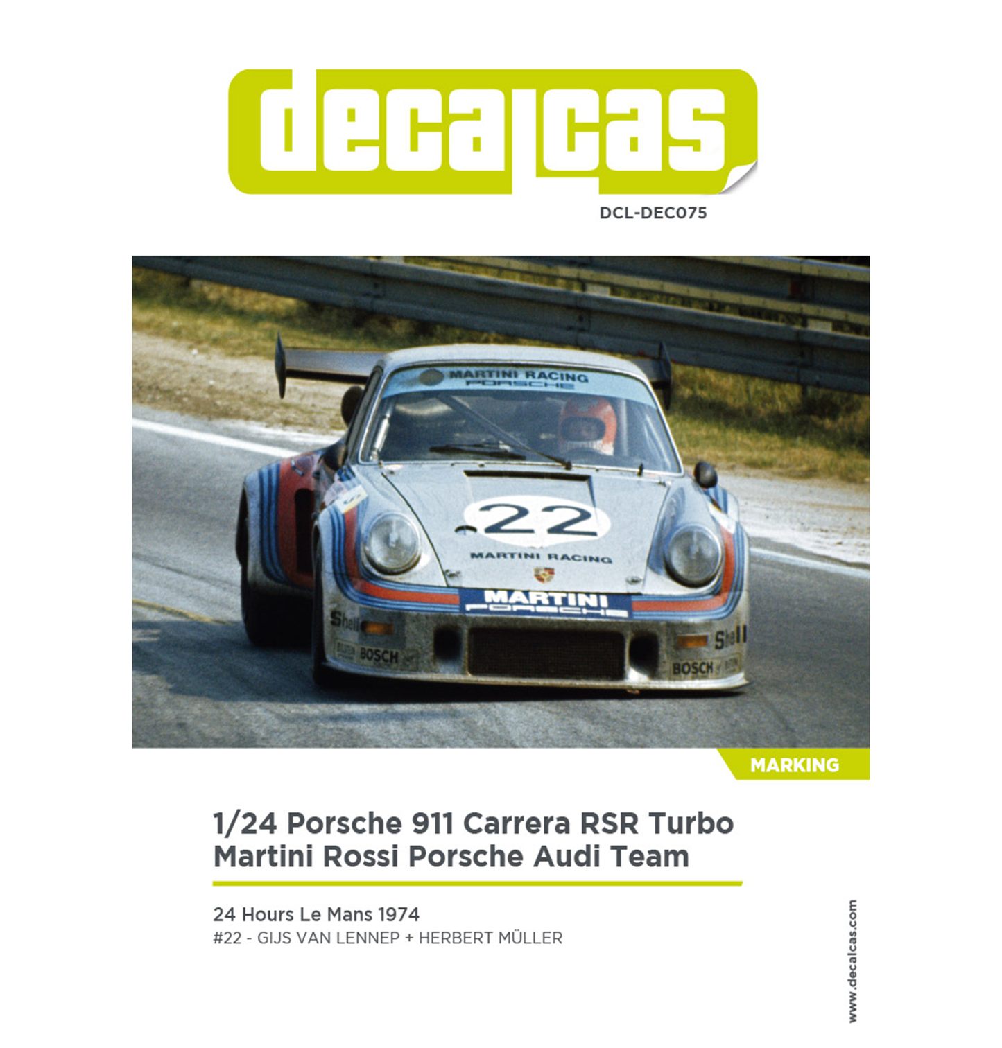 DECALCAS - PORSCHE 911 CARRERA RSR " Martini Rossi "