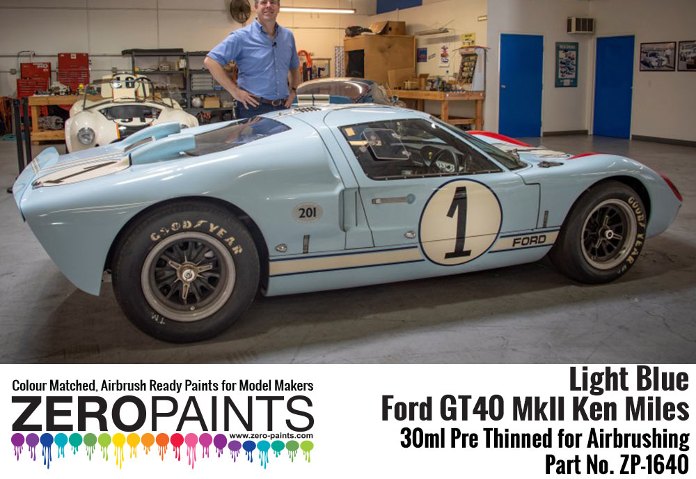 Zeropaints ZP-1640 "Light Blue Ford GT40 MKII Ken Miles"