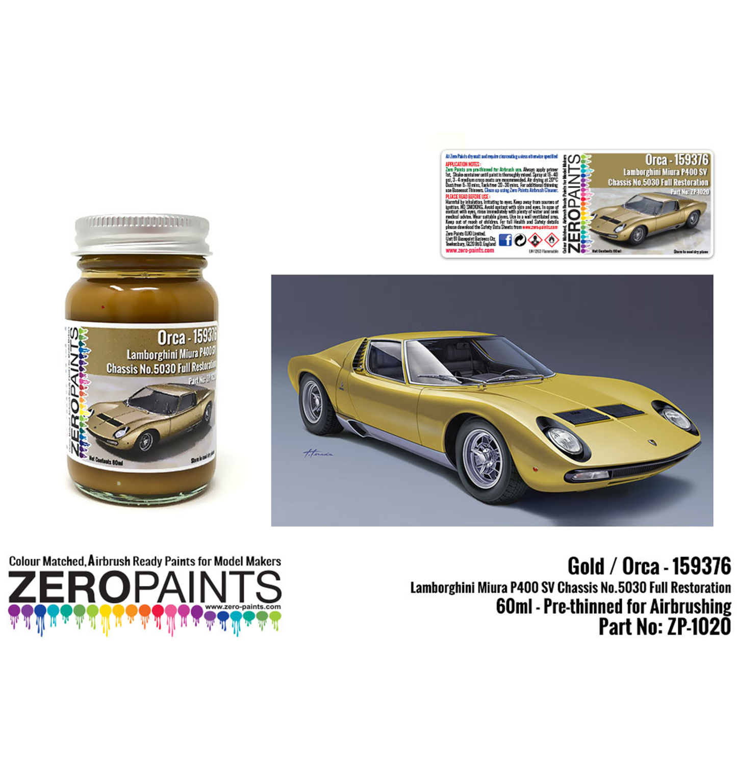 Zeropaints ZP-1020 Lamborghini Miura P400 SV Full Restoration Orca