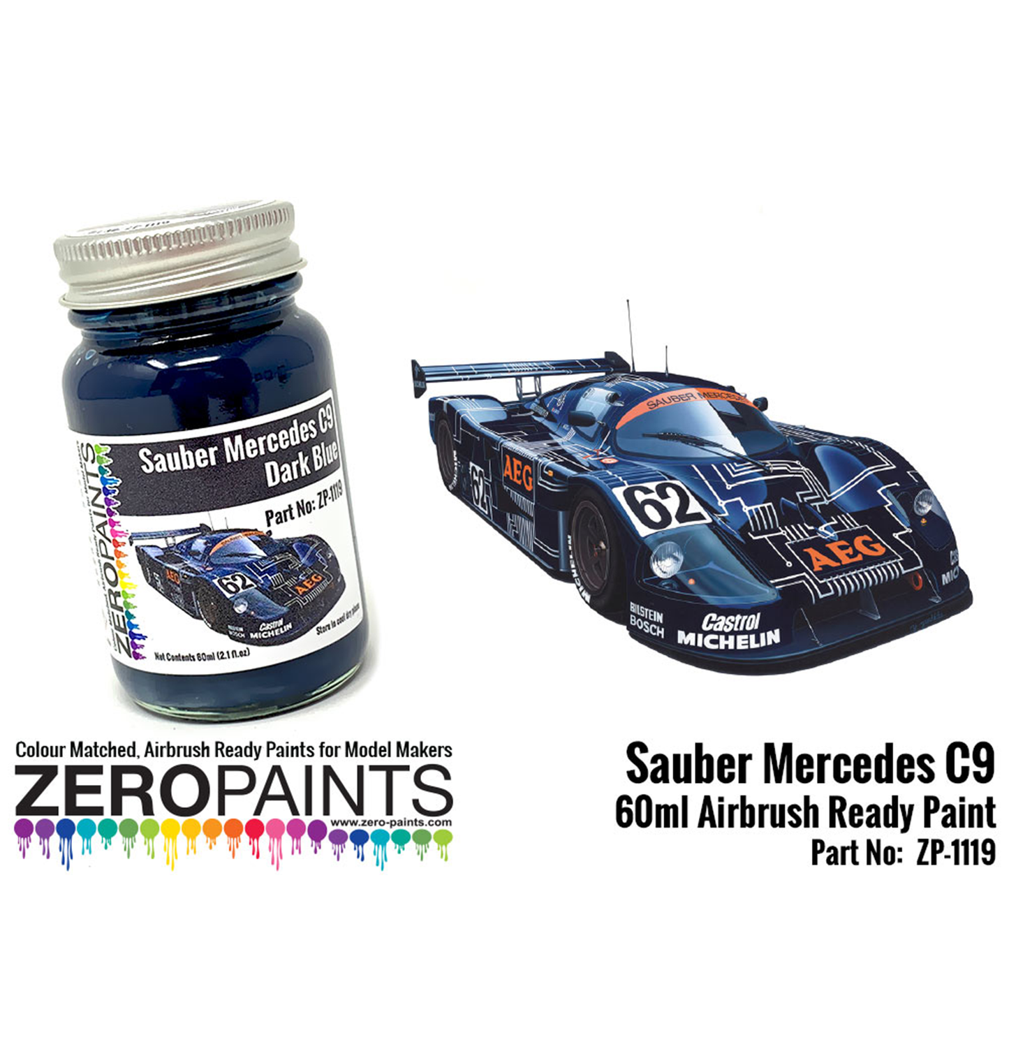 Zeropaints ZP-1119 - Sauber Mercedes C9 Dark Blue