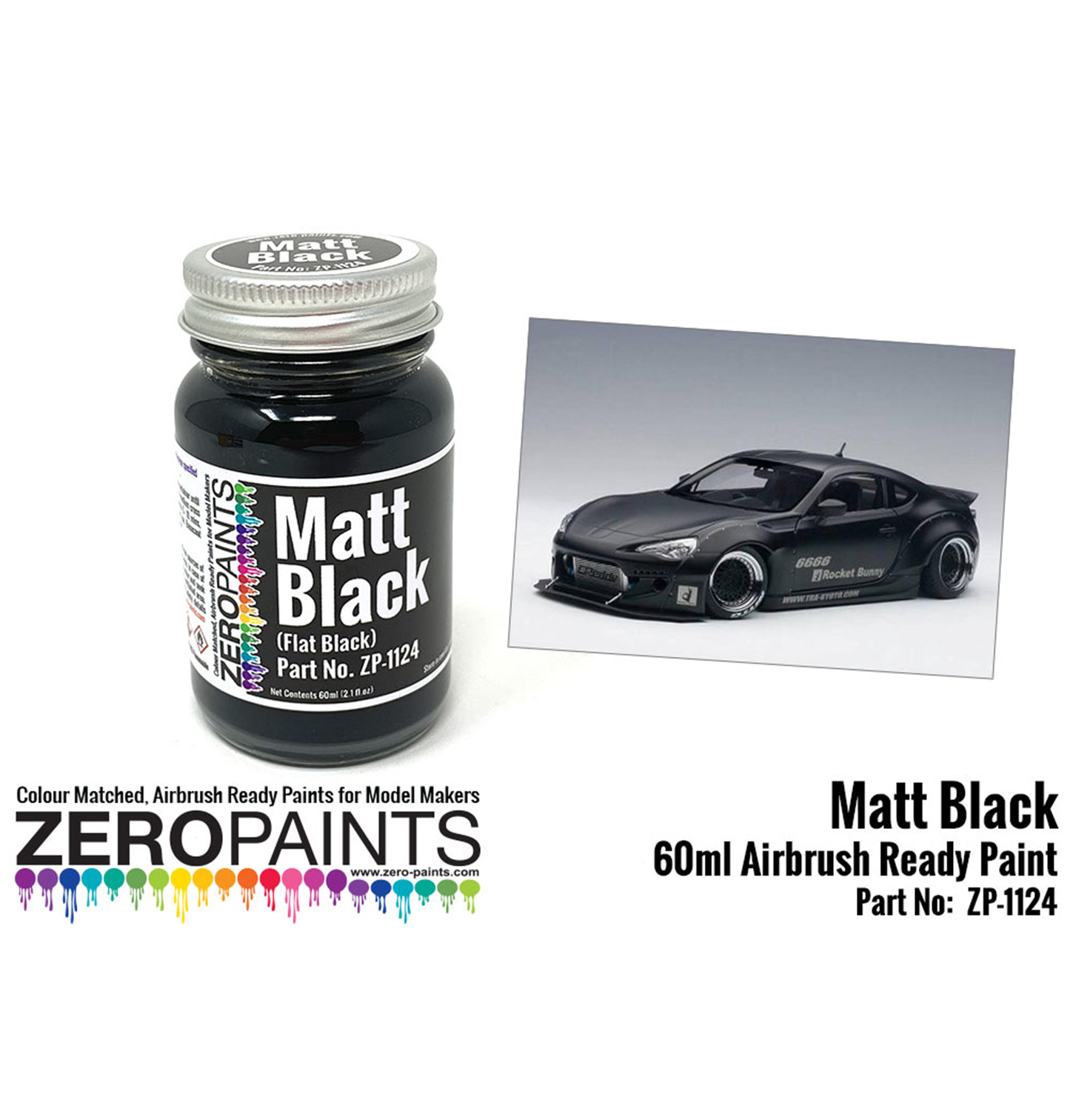 Zeropaints ZP-1124 "Matt Black Paint"