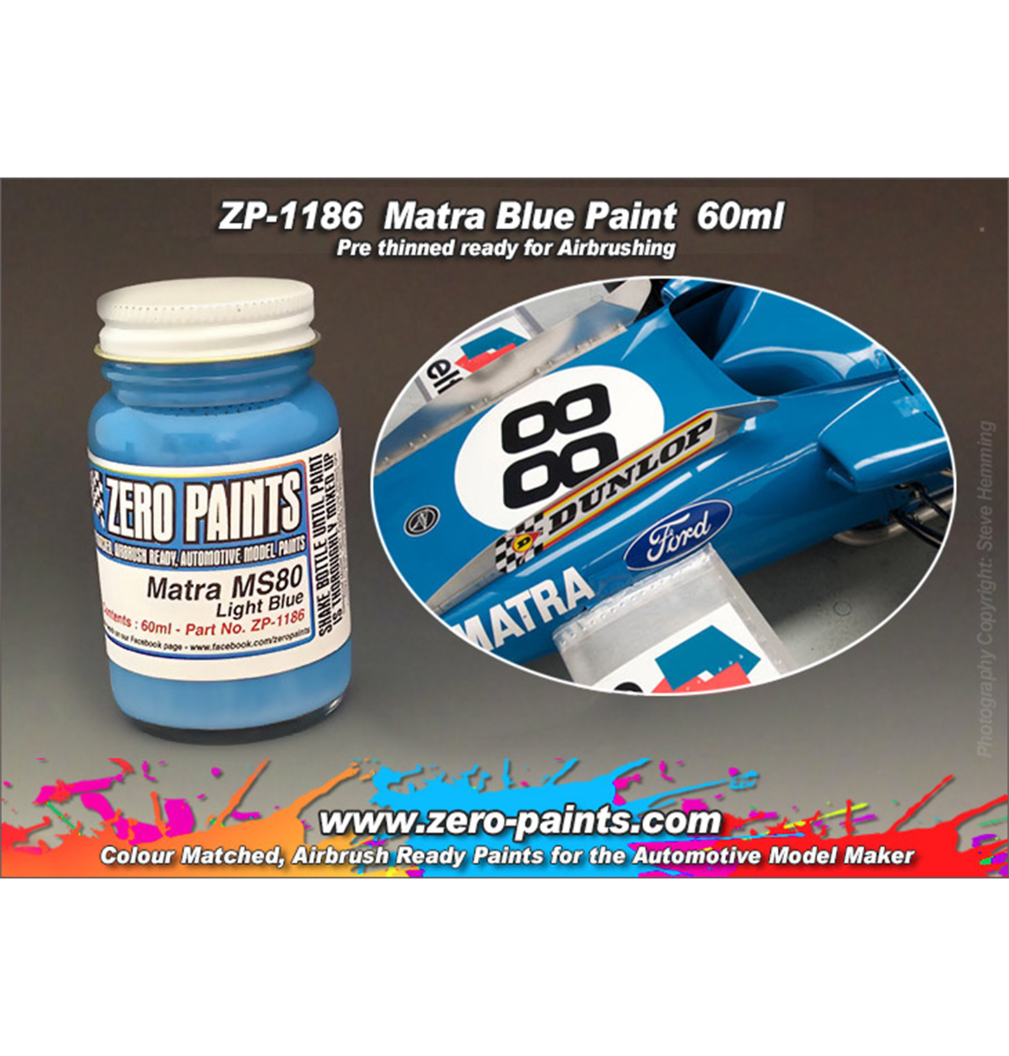 Zeropaints ZP-1186 "Matra MS80 Light Blue"