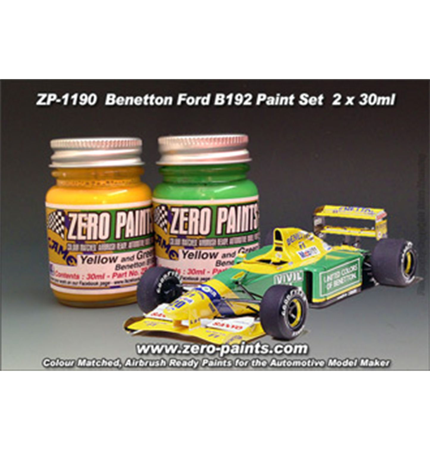 Zeropaints ZP-1190 " Benetton B192 Green and Yellow"