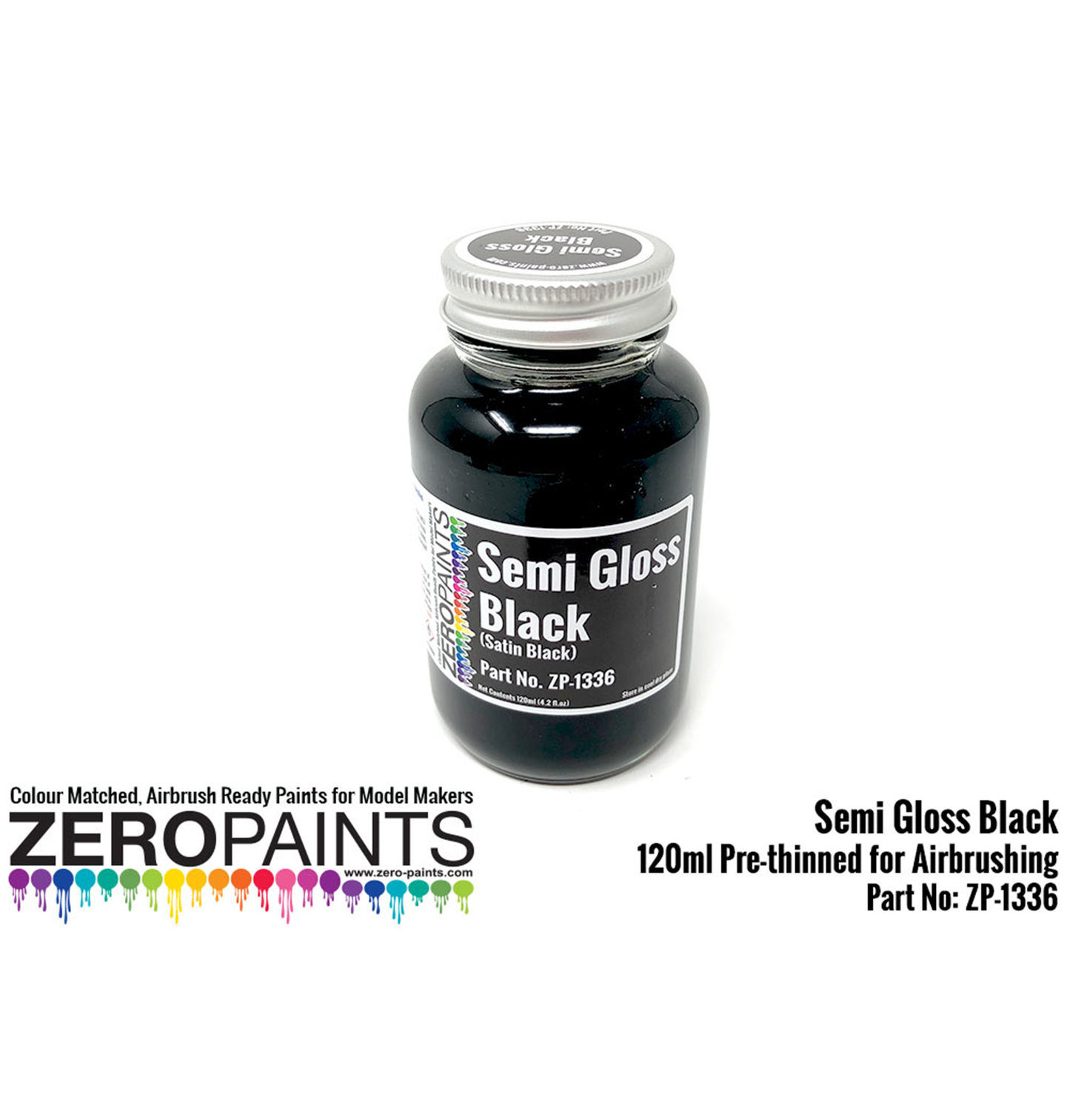 Zeropaints ZP-1336 "Semi-Gloss Black " 100ml