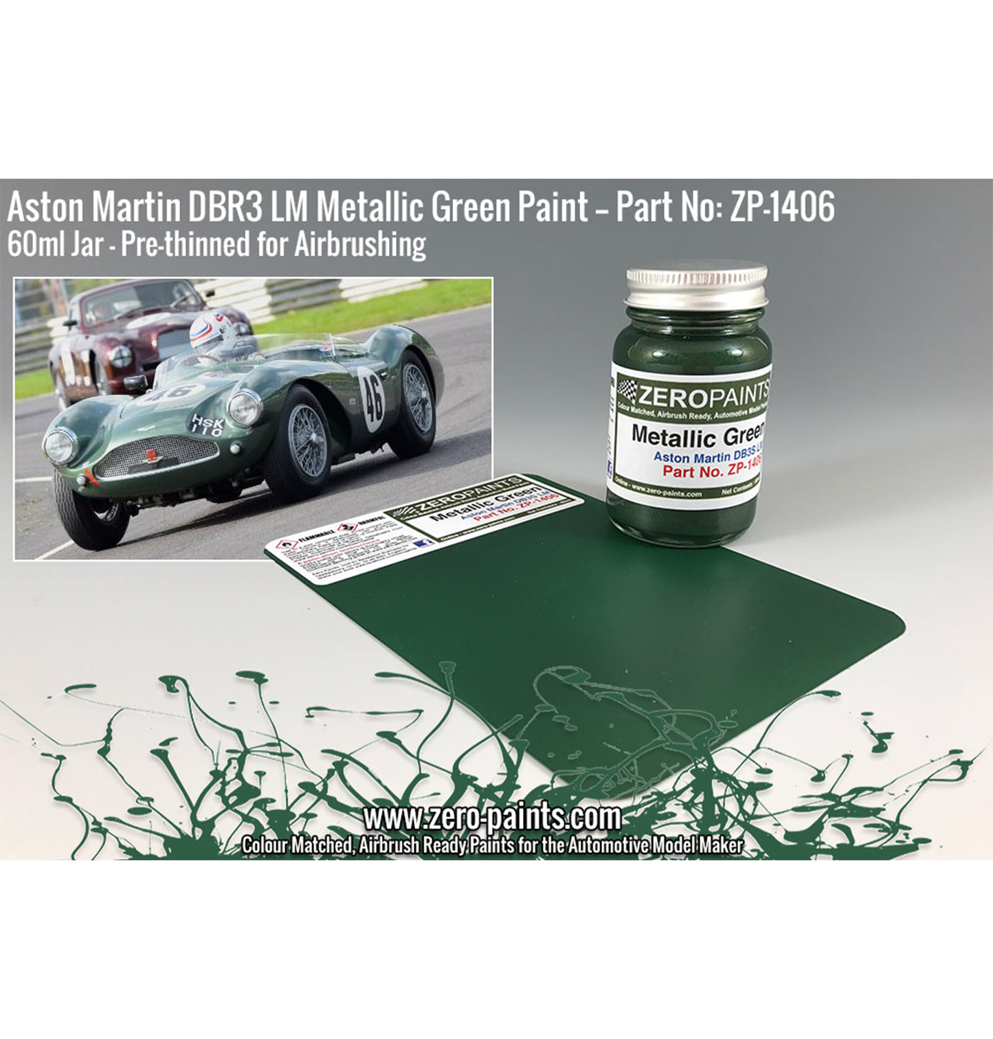 Zeropaints ZP-1406 "Aston Martin DBR3S LM Metallic Green"