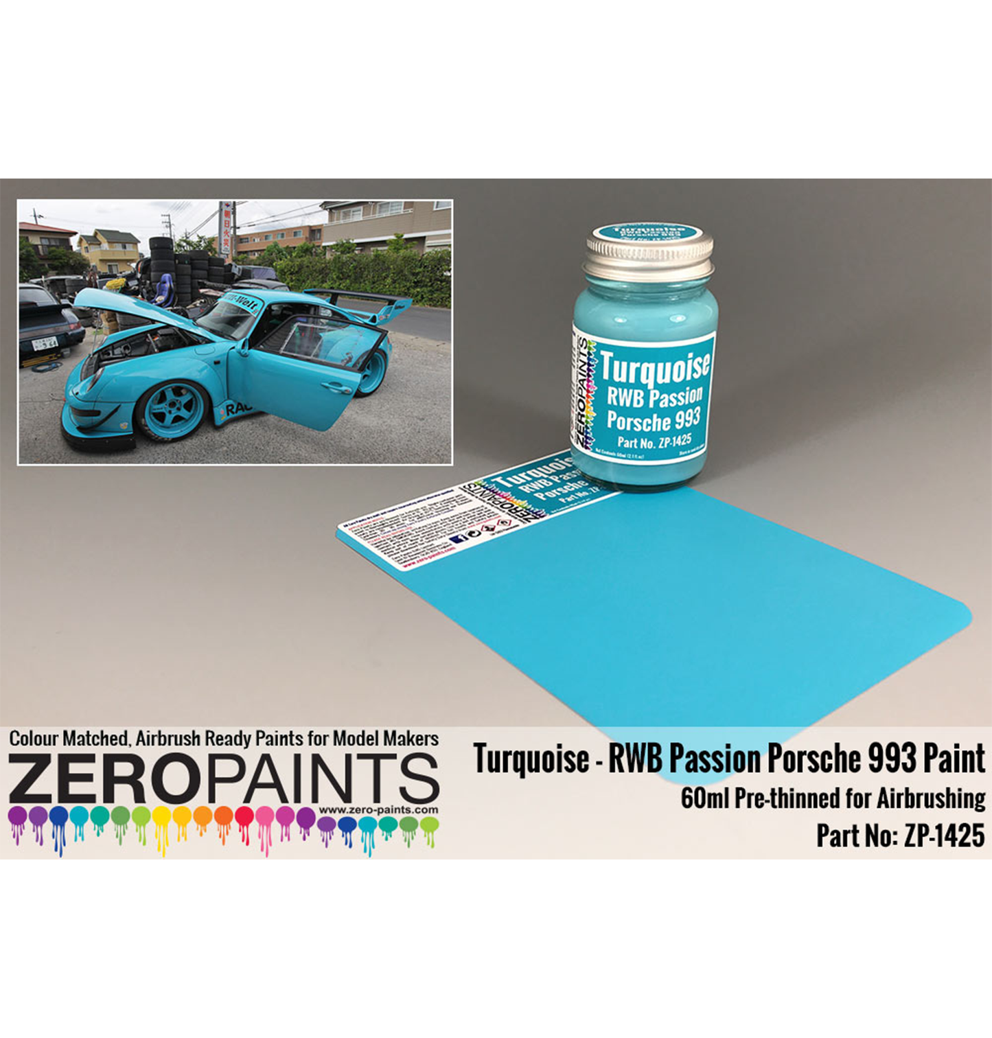 Zeropaints ZP-1425 "Turquoise RWB PASSION Porsche 993"