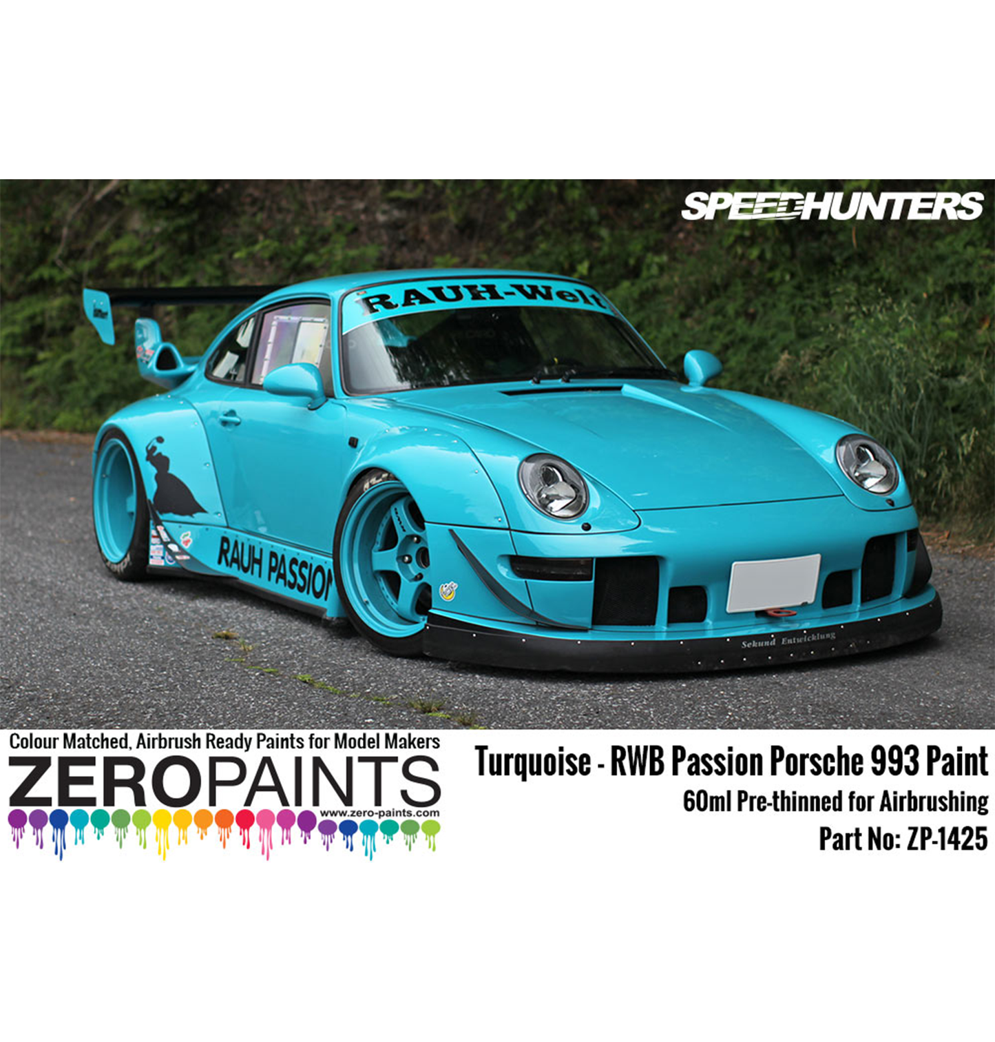 Zeropaints ZP-1425 "Turquoise RWB PASSION Porsche 993"