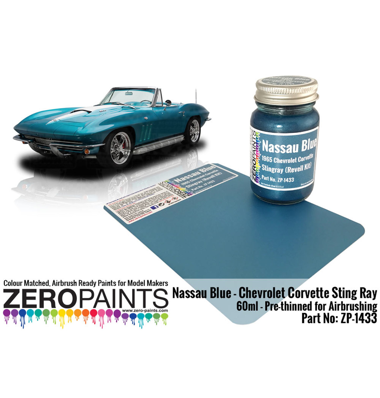 Zeropaints ZP-1433 "Nassau Blue 1965 Chevrolet Corvette Stingray "