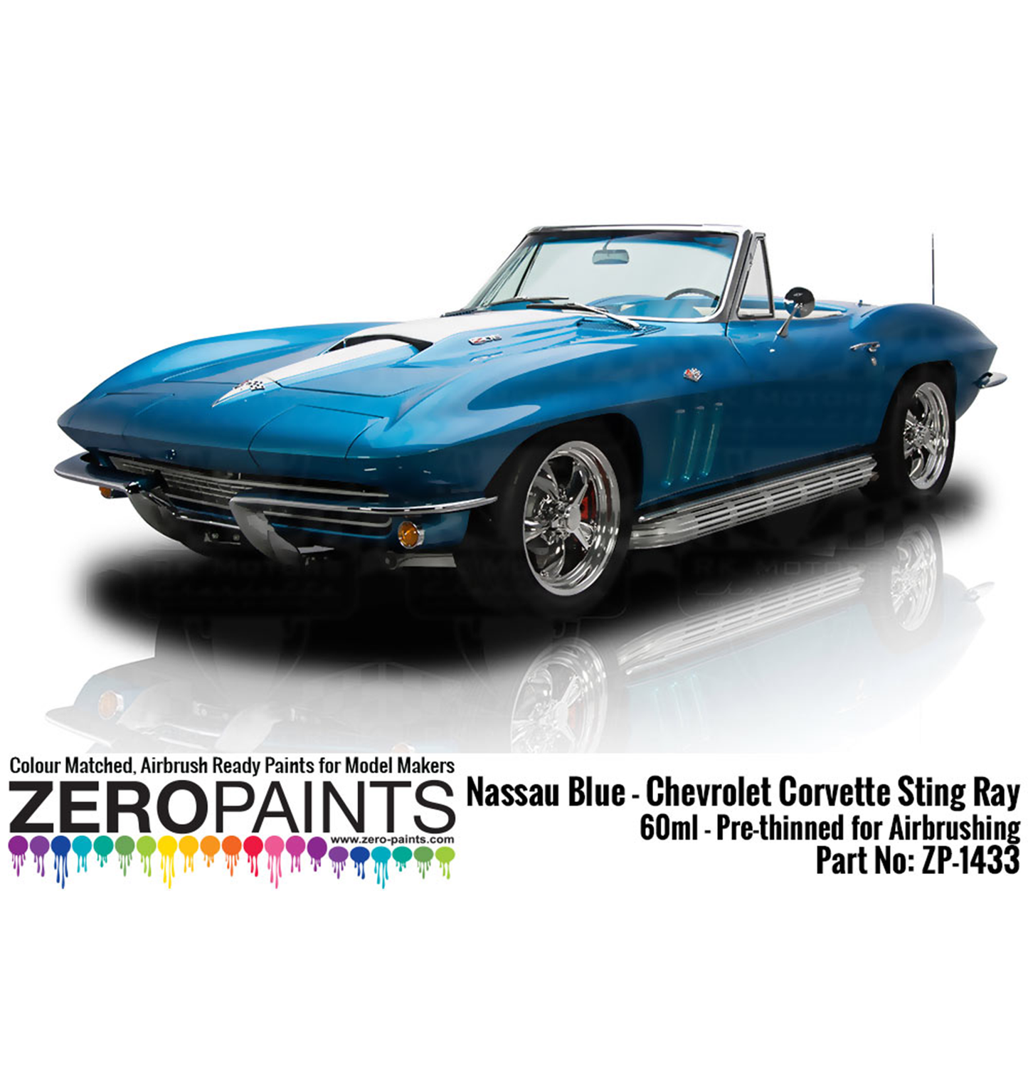 Zeropaints ZP-1433 "Nassau Blue 1965 Chevrolet Corvette Stingray "