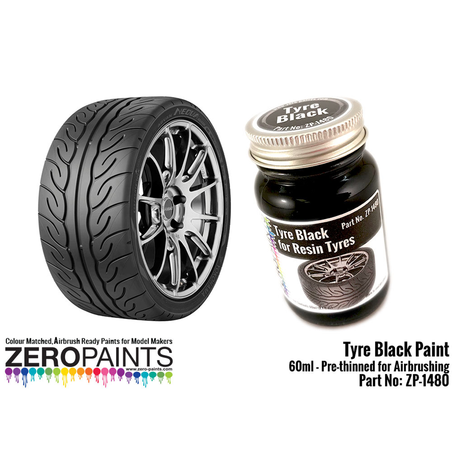 Zeropaints ZP-1480 " Tyre Black "