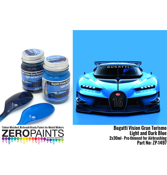 Zeropaints ZP-1497 "Bugatti Vision Gran Turismo - Light and Dark Blue Paint " 2x30ml