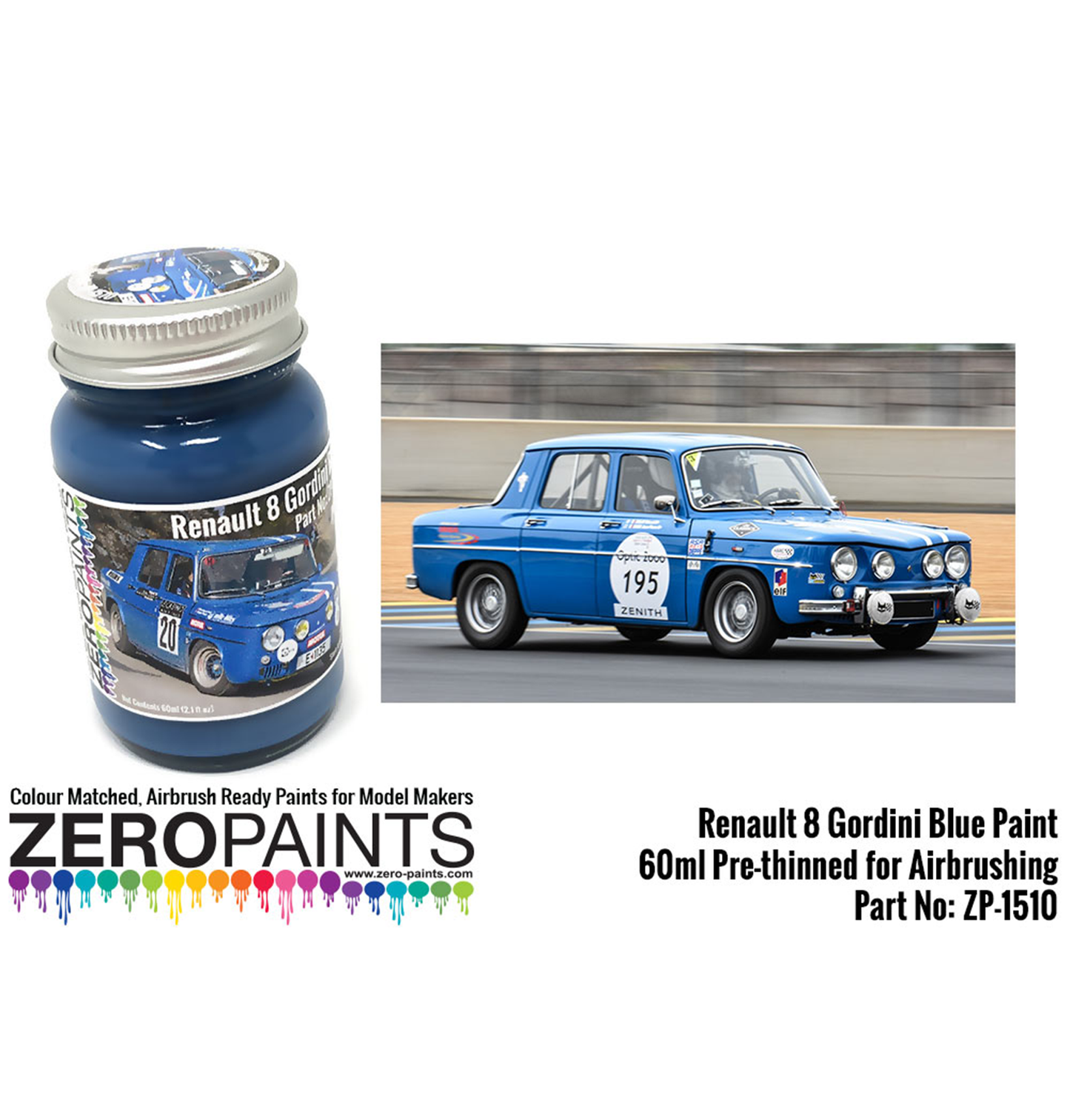 Zeropaints ZP-1510 " Renault 8 Gordini Blue "