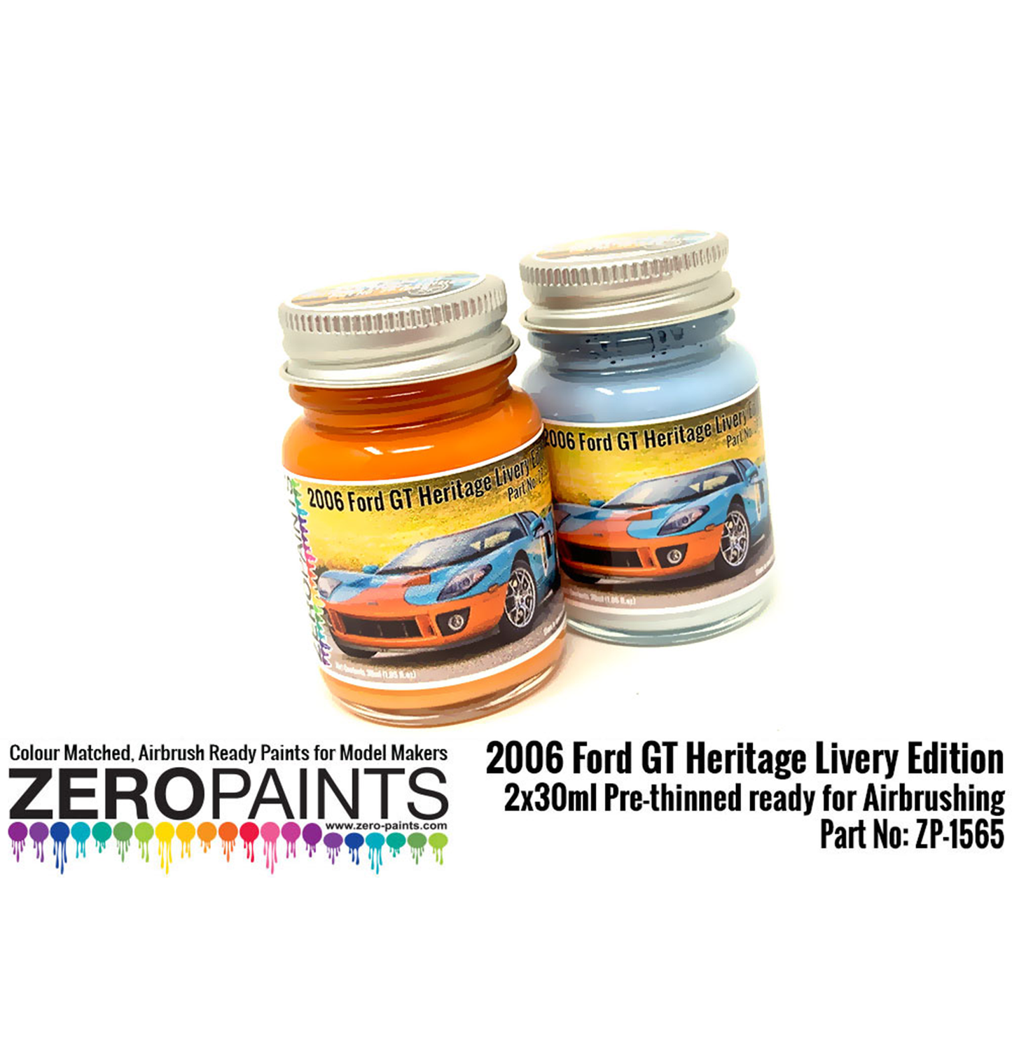 Zeropaints ZP-1565 " Ford GT Heritage Livery Edition"