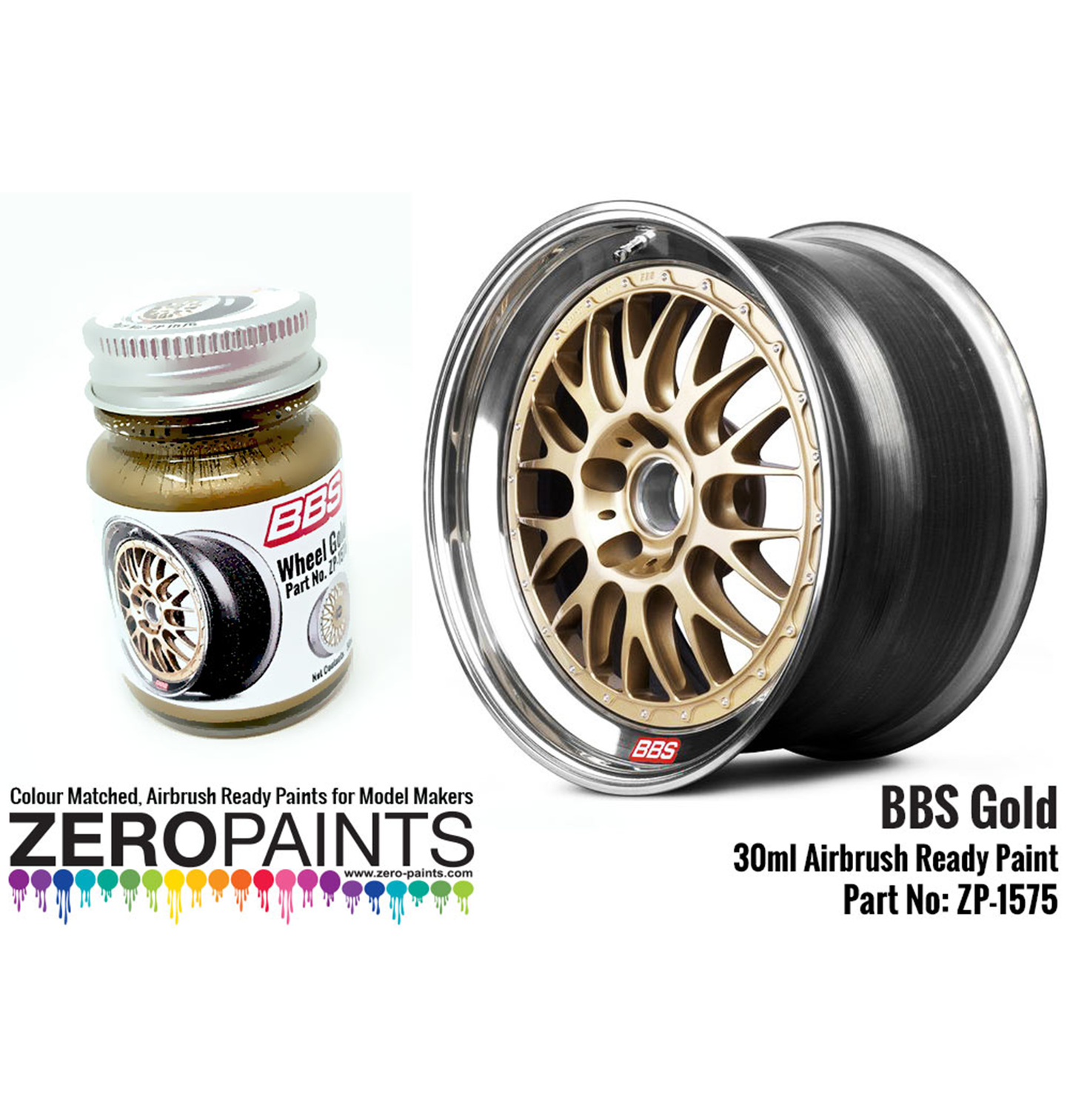 Zeropaints ZP-1575 "BBS Wheel Gold "