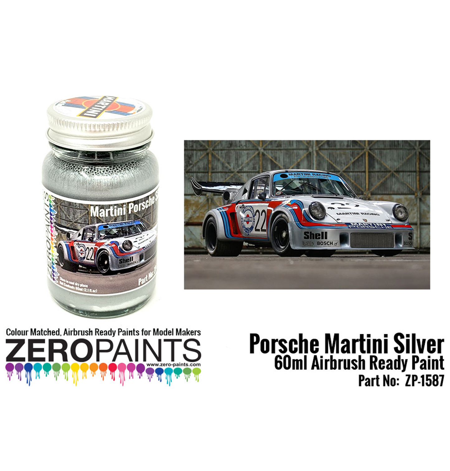 Zeropaints ZP-1587 "Porsche 911 Martini Silver"