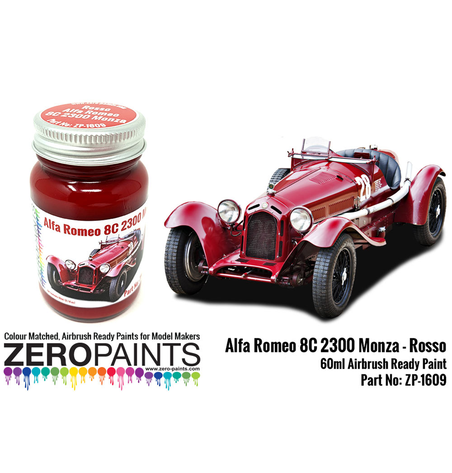 Zeropaints ZP-1609 " Rosso Alfa Romeo 8C 2300 Monza "