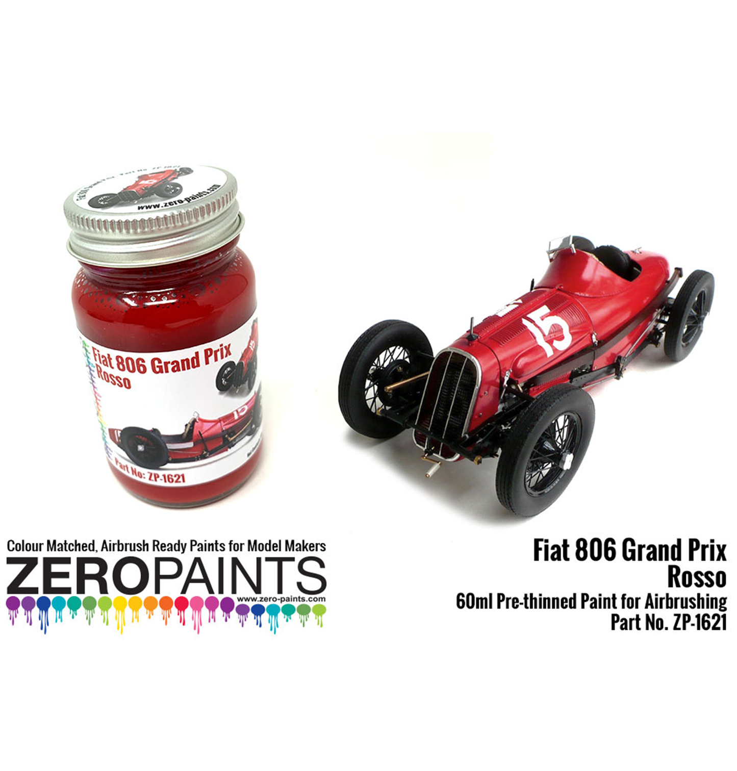 Zeropaints ZP-1621 " Fiat 806 Grand Prix Rosso "