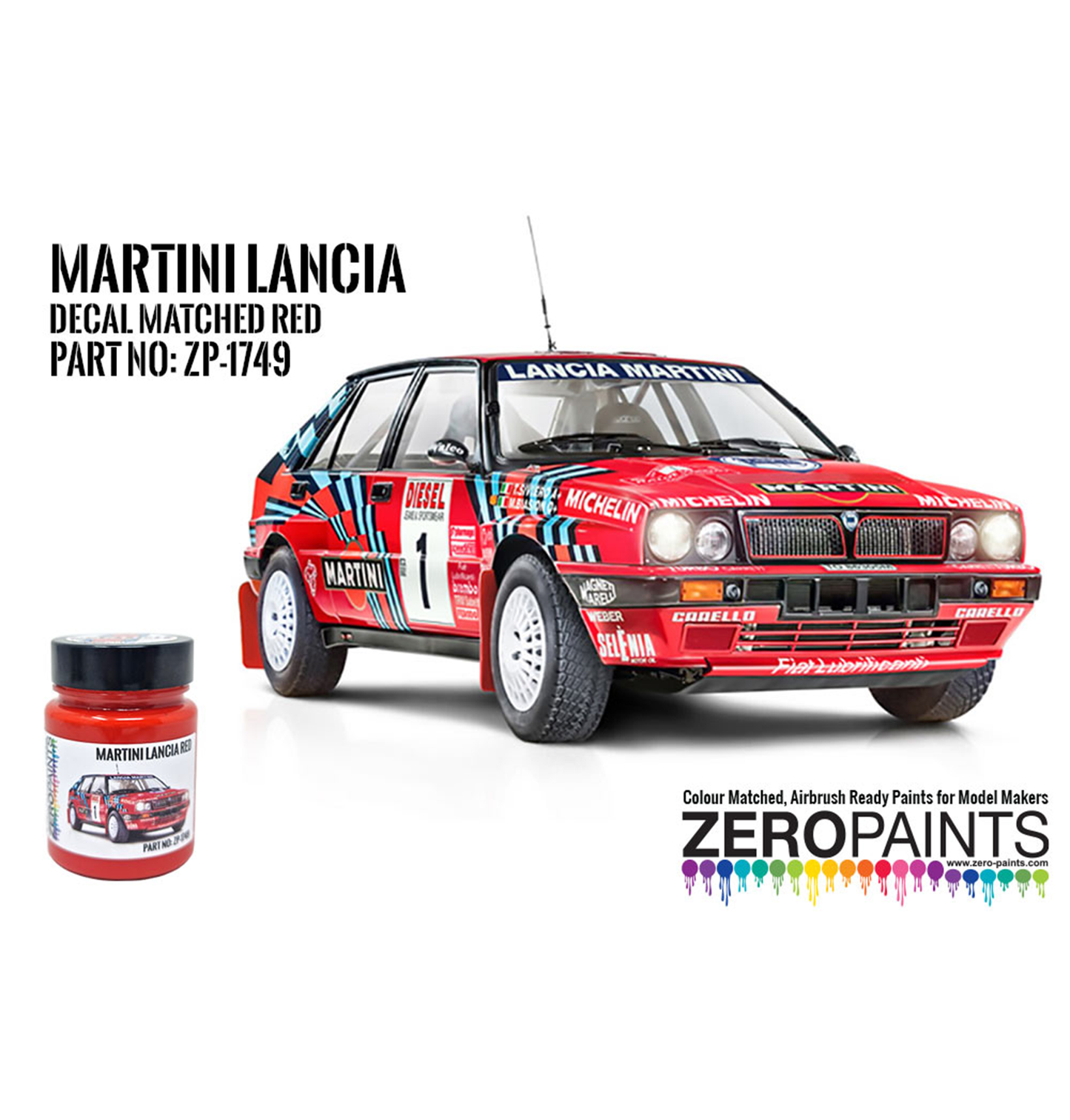 Zeropaints ZP-1749 "Lancia Delta HF Integrale San Remo" Red