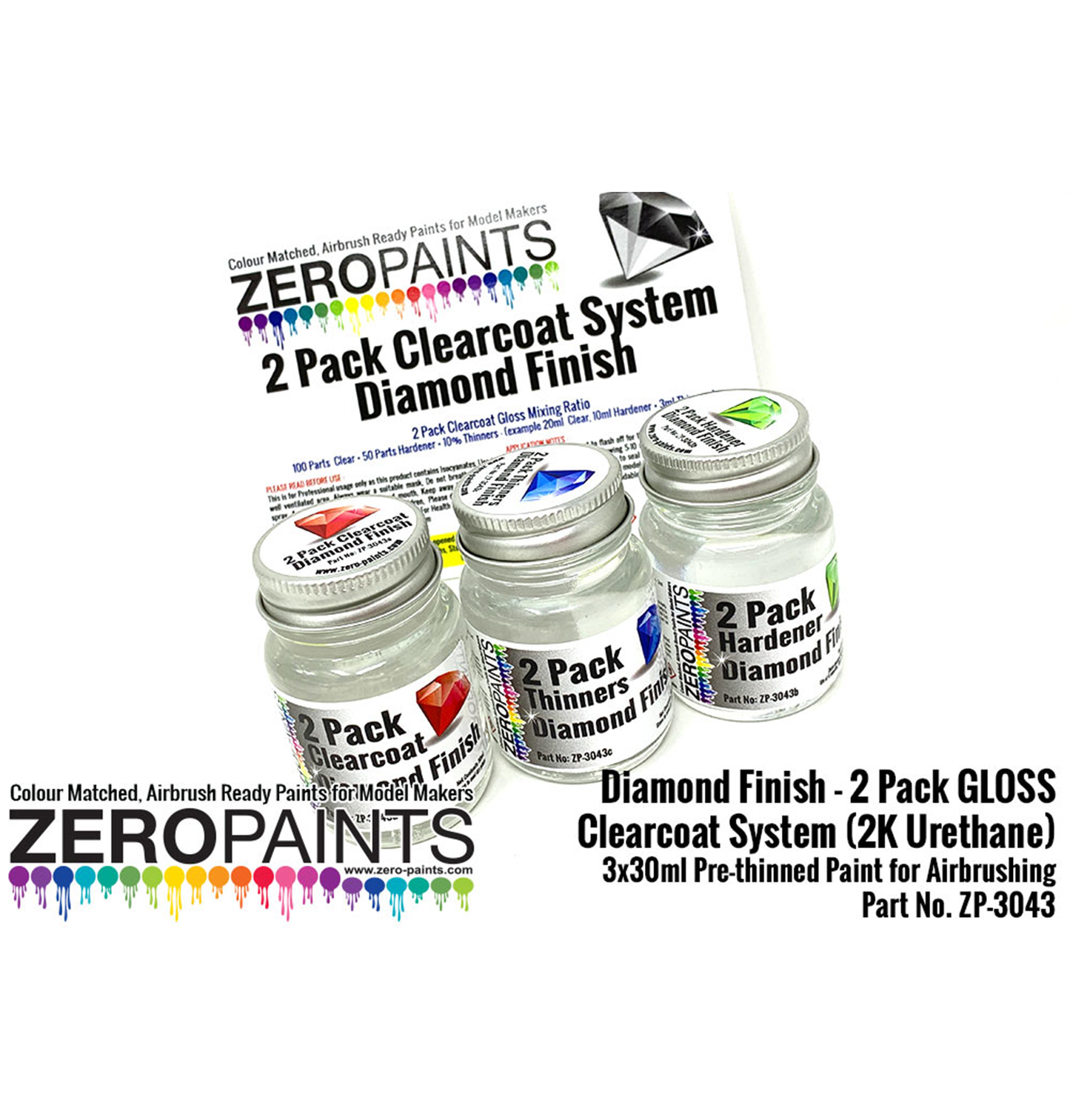 Zeropaints ZP-3035 "Clearcoat Set - Diamond Finish Gloss" 