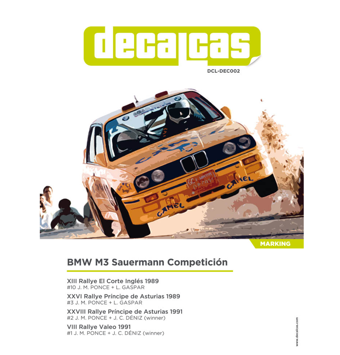 DECALCAS - BMW M3 E30 "Team Sauermann" CAMEL