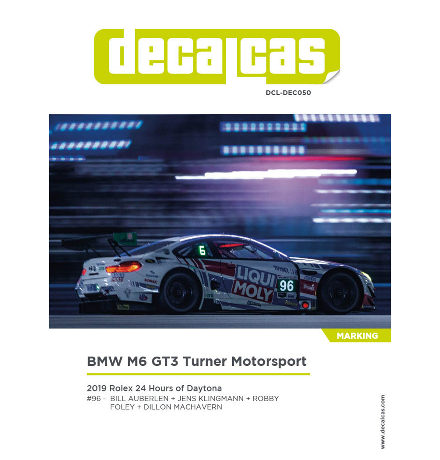 DECALCAS - BMW M6 GT3 - "Liqui Moly"