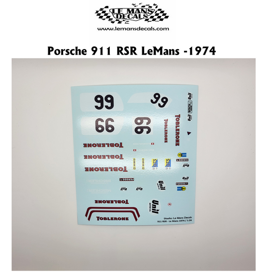 LeMans Decals - Porsche 911 RSR "Toblerone" LeMans 1974