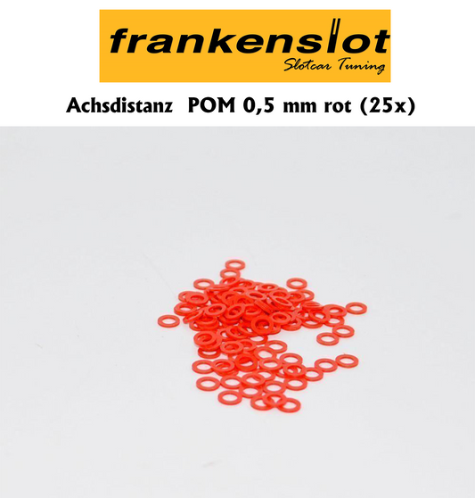 FRANKENSLOT - Achsdistanzen POM 0,5 mm rot