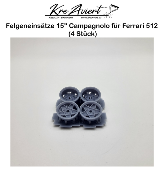 Felgeneinsätze 15" Campagnolo für Ferrari 512 (4 Stück)