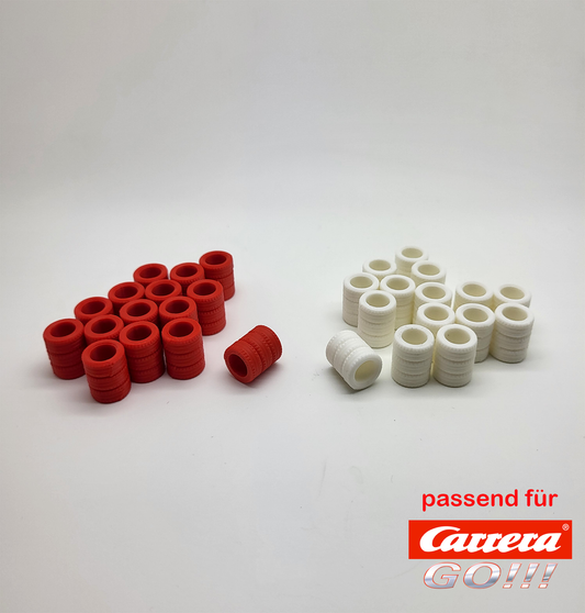 Reifenstapel  Set für Carrera GO ( ROT / WEISS )