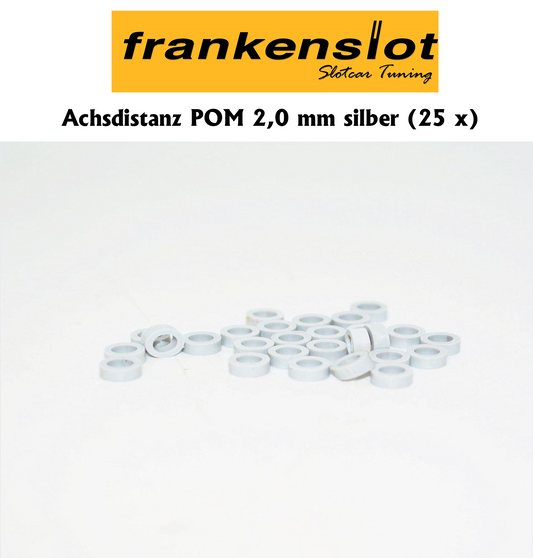 FRANKENSLOT - Achsdistanzen POM 2,0 mm silber (25 x)